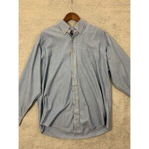 L.L. BEAN Large (L) Regular (REG) 100% Cotton Blue Button-up Button-down Shirt